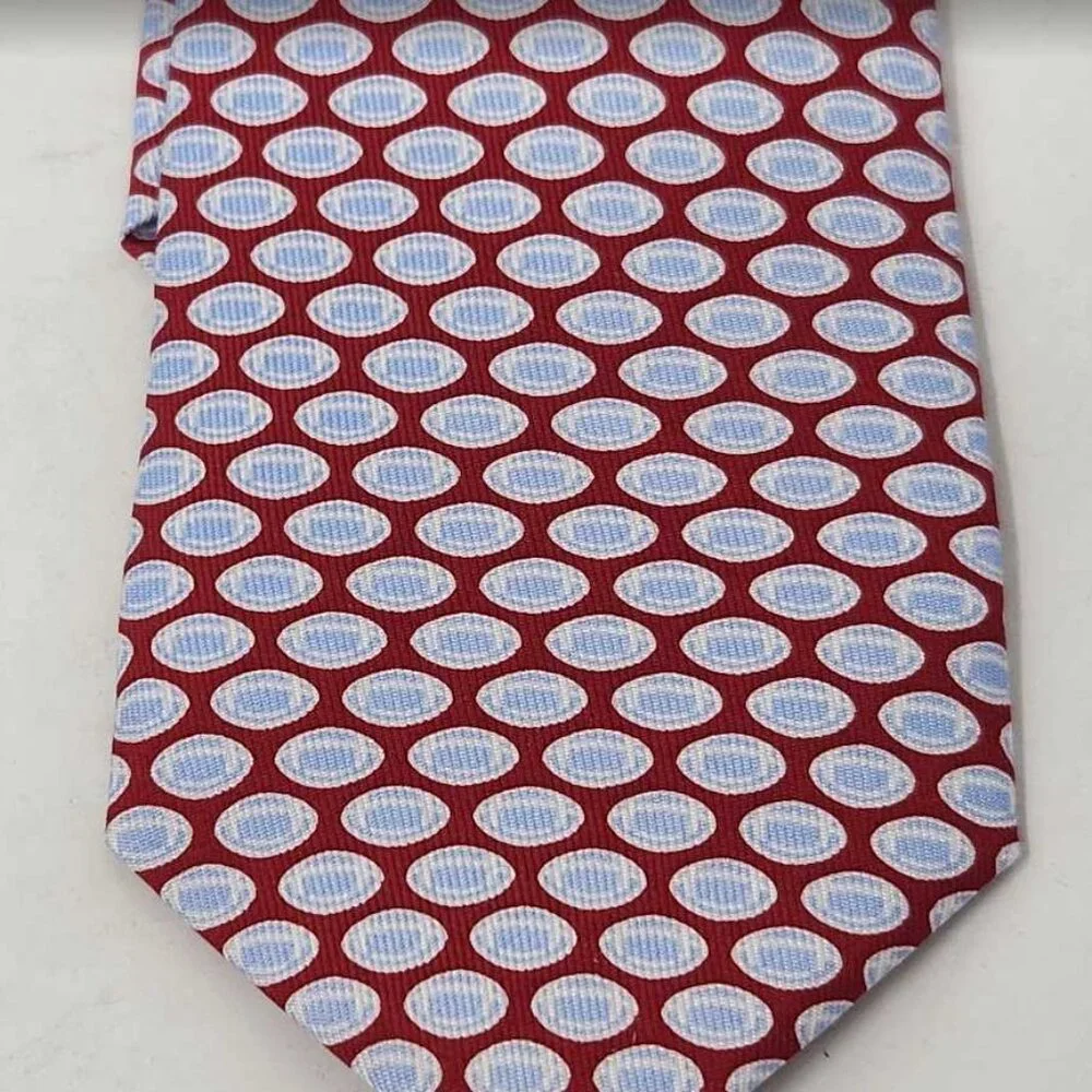 New boys Vineyard Vines Mini Footballs lighthouse red silk tie